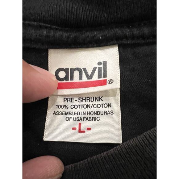 Vintage 90s Anvil Mens Black Easyriders Never Forget Chicago T-Shirt Size L - Picture 5 of 7